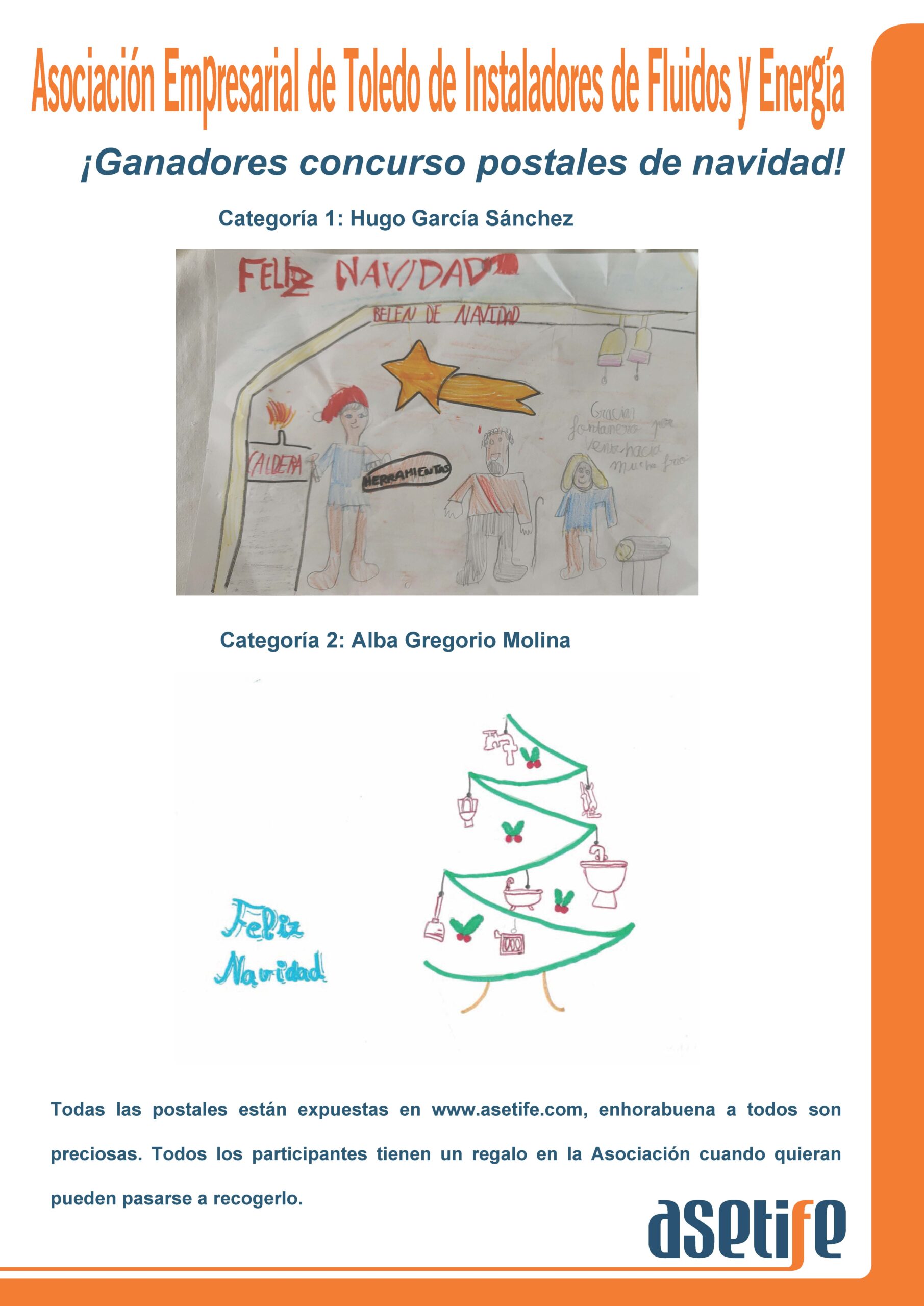 Ganadores concurso navidad scaled - I Concurso de dibujo  "Instaladores y Navidad"