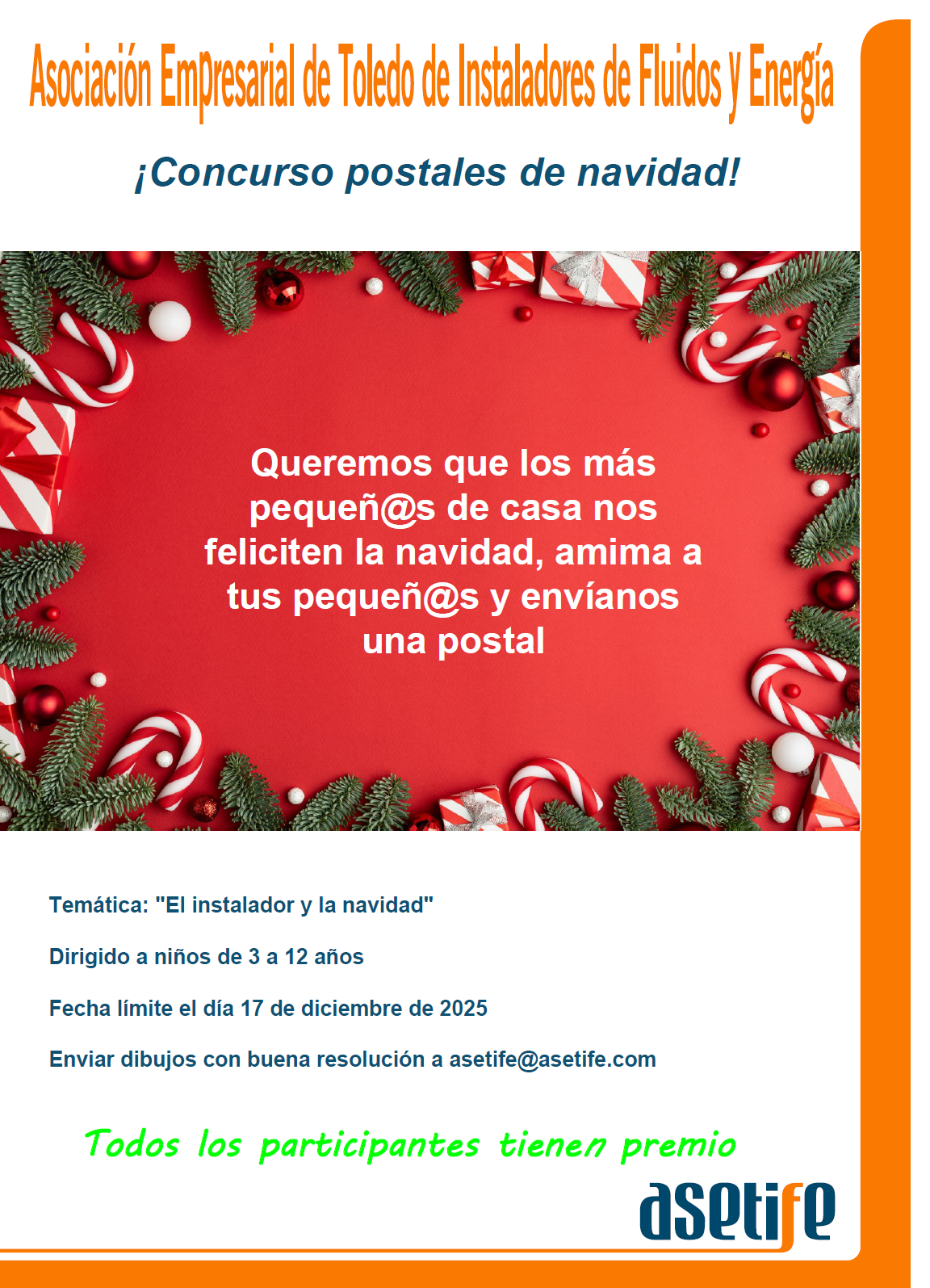 cartel navidad 2025 - Consurso de postales de Navidad ASETIFE